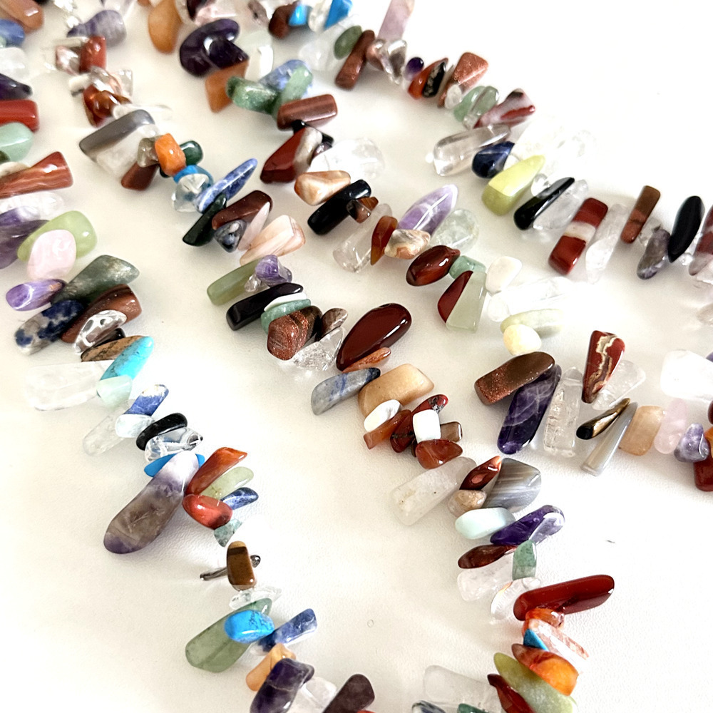 Vintage 925 Sterling Silver Multi Gemstone Nugget Chunky Statement Necklace 36" - Picture 11 of 14